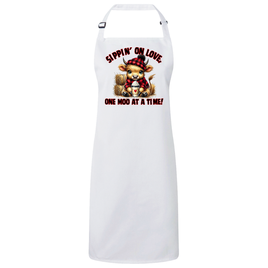 Sippin' on Love, One Moo at a Time Apron