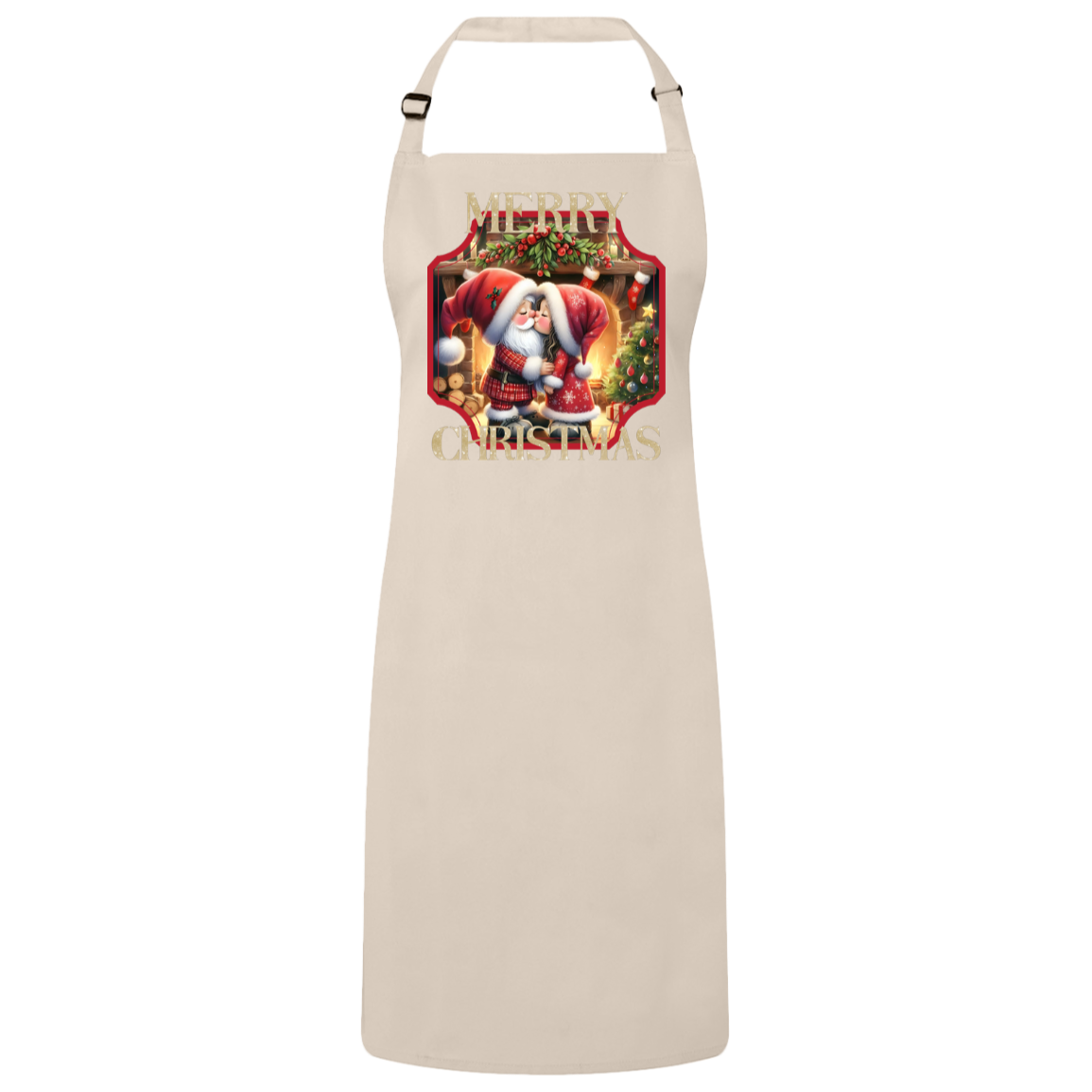 Merry Christmas gnome Sustainable Unisex Bib Apron