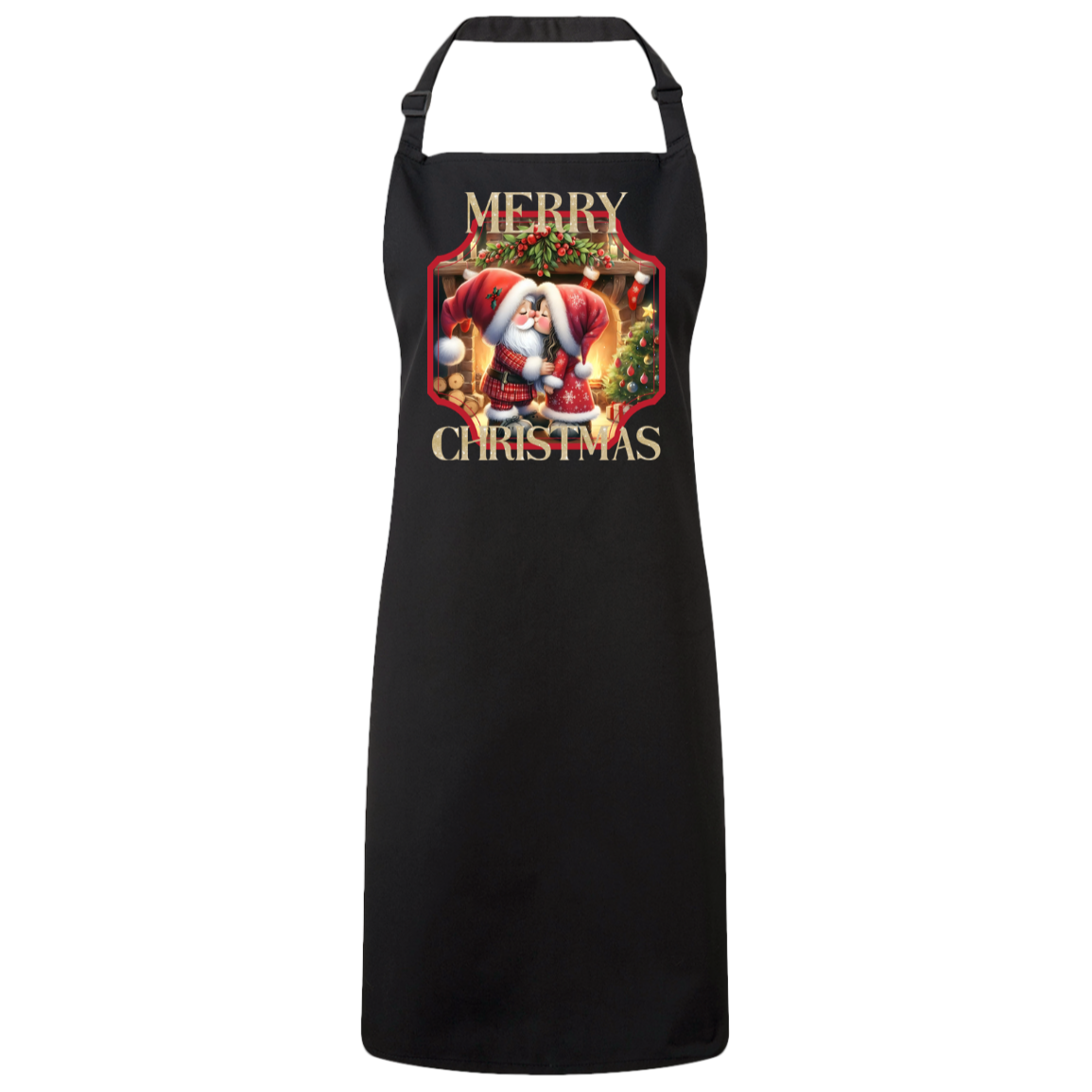 Merry Christmas gnome Sustainable Unisex Bib Apron