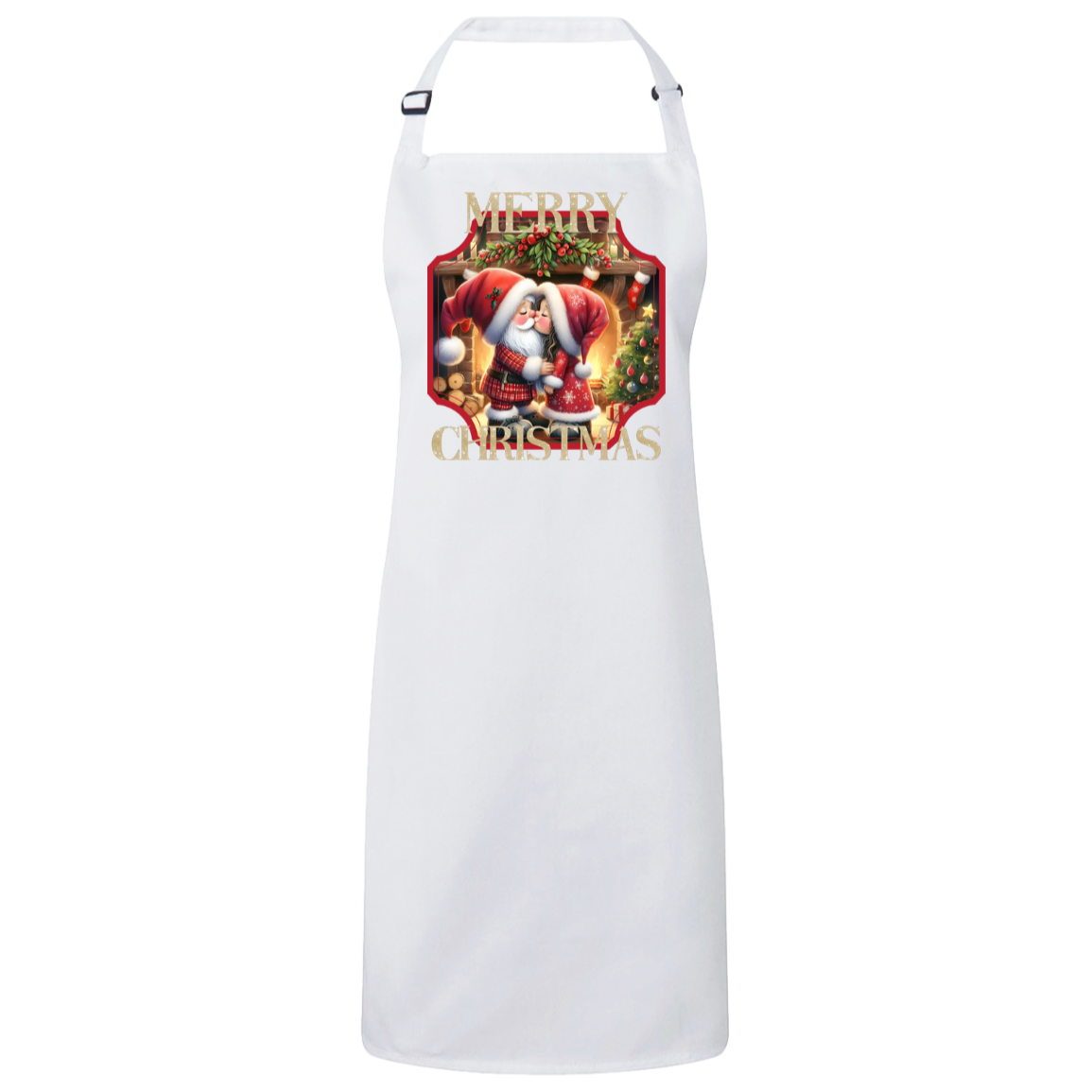 Merry Christmas gnome Sustainable Unisex Bib Apron