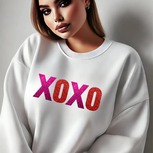 XOXO Valentine's Crewneck Pullover Sweatshirt