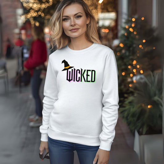 Wicked with witch's hat Crewneck Pullover Sweatshirt